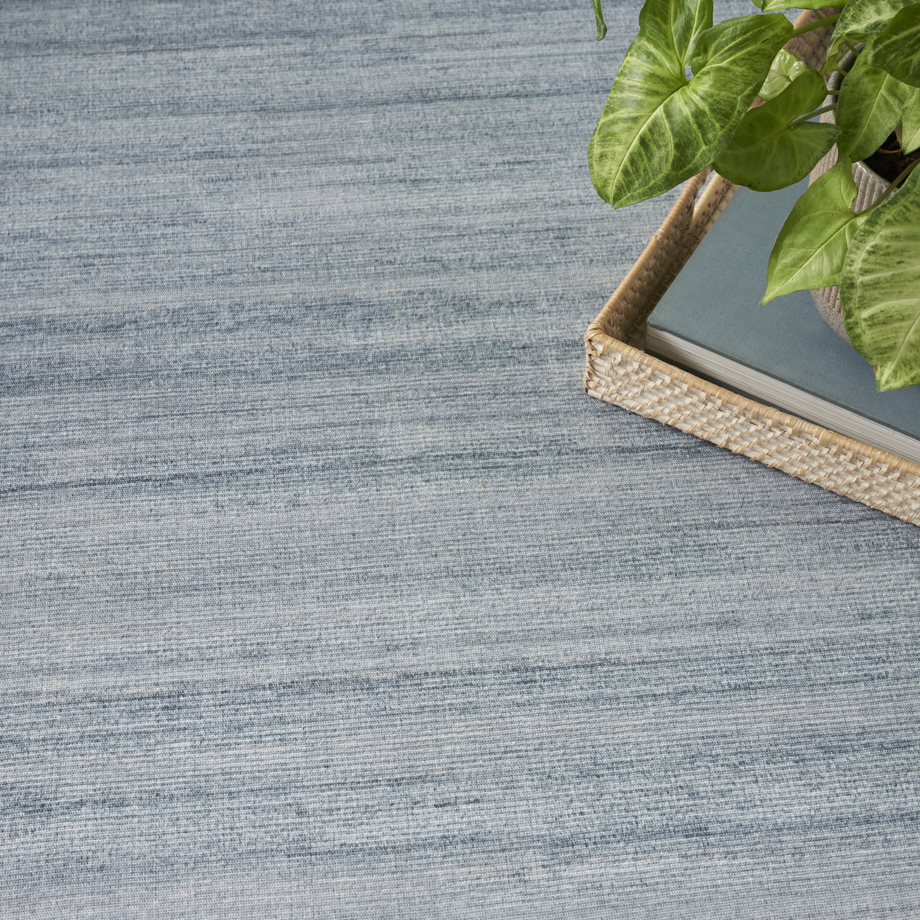 Nourison Washable Essentials Coastal, Nautical & Beach Aqua 7'10" x 9'10" Area Rug (8x10)