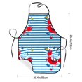 thumbnail image 2 of Easygdp Red Funny Crab on Blue Stripe Apron Waterdrop Resistant with 2 Pockets,Oil Resistant Cooking Kitchen Chef Apron for Women Men, 2 of 7