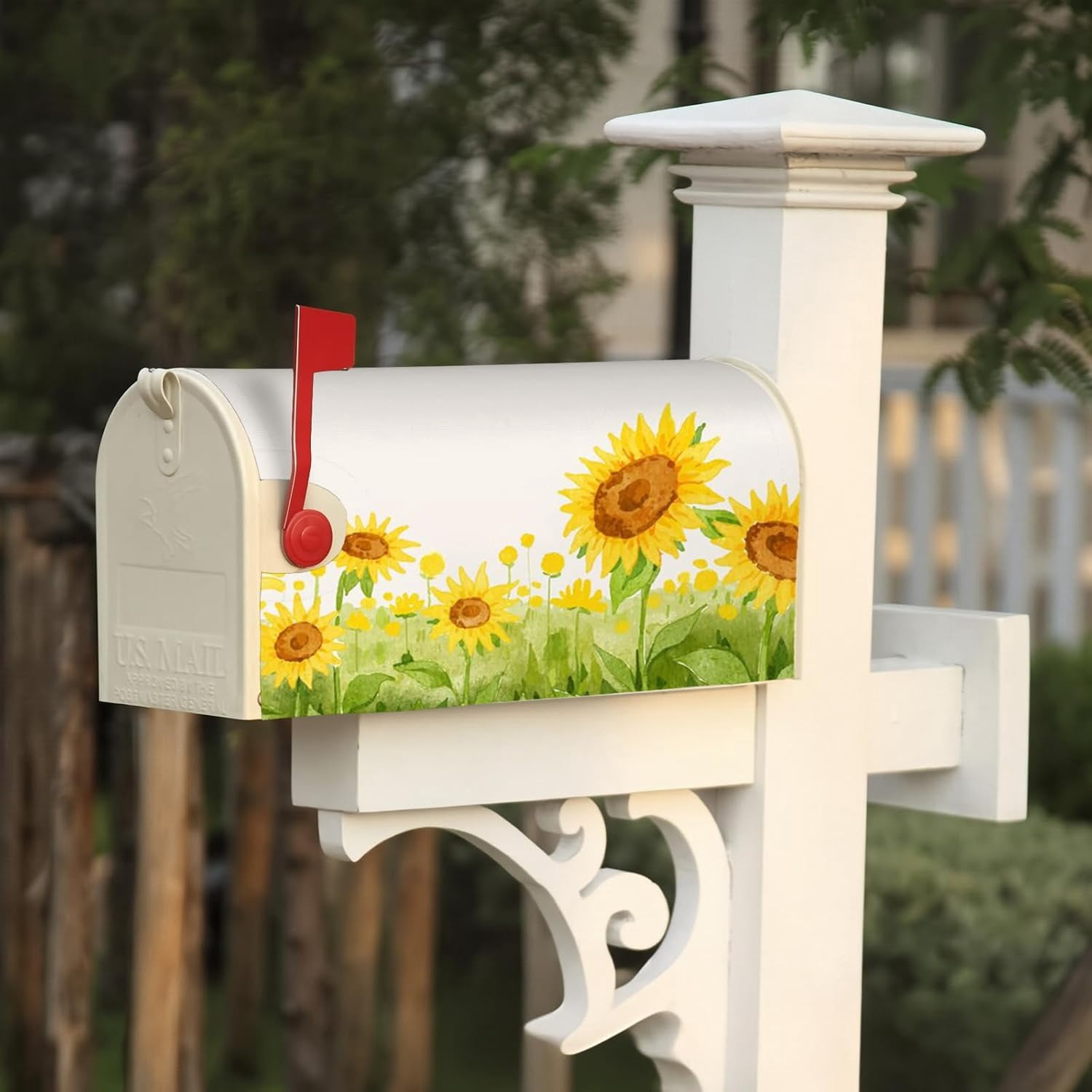Custom Mailbox Covers Magnetic Add Photo Logo Family Name House Address Text Customized Mailbox Post Cover Double-Sided Printing Waterproof for Festival Holiday Outdoor Decor Garden Yard