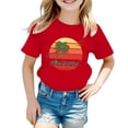thumbnail image 4 of Boys T Shirts Kids Summer Coconut Tree Sunset Beach Hawaii Style Short Sleeve Tropical Shirt Girls Tops Red 3 Years-4 Years, 4 of 4