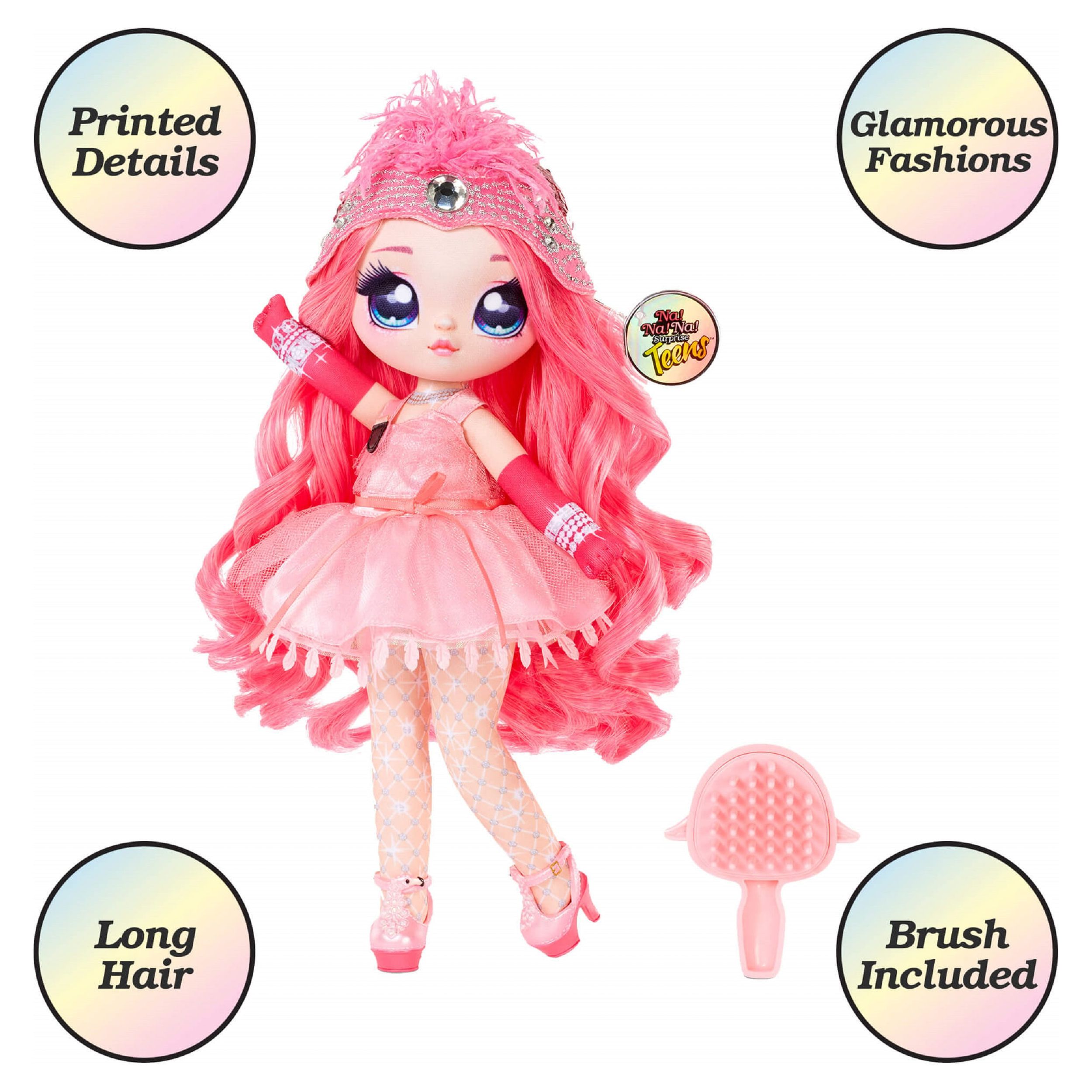 Na Na Na Surprise Teens Fashion Doll - Coco Von Sparkle, Flamingo Inspired, 11" Soft Fabric Doll - image 5 of 7