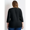 thumbnail image 2 of Avenue Women's Plus Size Side Ruched Faux Wrap Top, 2 of 2
