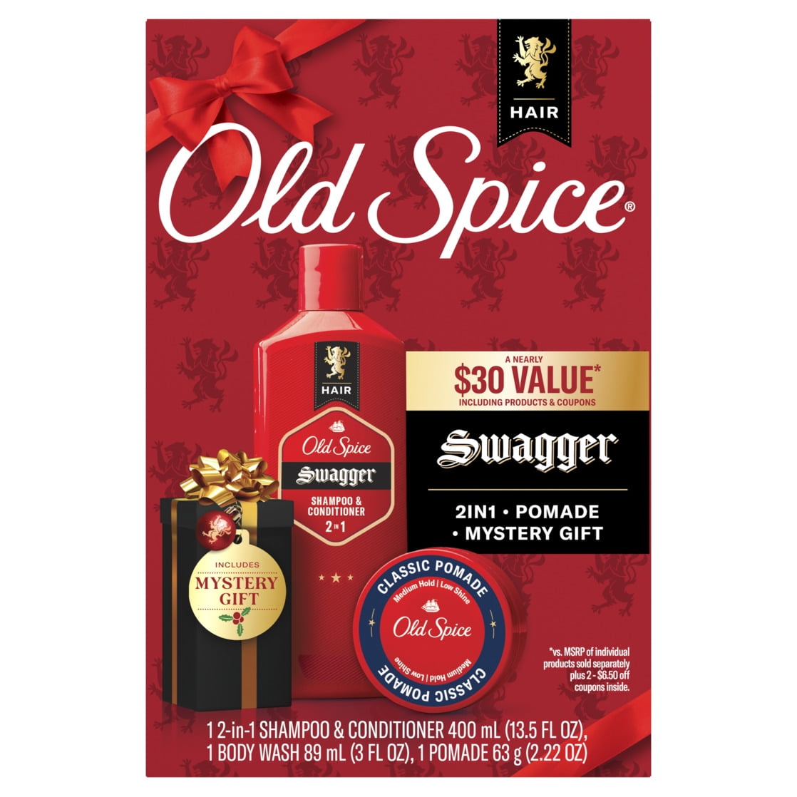 Old Spice Holiday Pack with Swagger 2in1 Shampoo and Conditioner