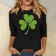 thumbnail image 1 of Meichang Hauts à Manches 3/4 pour Femmes St Patricks Day Shirts Verts Trèfle Graphiques Tees Chanceux Irlandais Tops Coupe Ample Col Rond T-Shirts St Patricks Day Cadeaux d'Anniversaire pour Femmes, 1 of 5