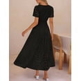 thumbnail image 5 of Merokeety Womens Summer Dresses Boho Floral Eyelet Lace Tiered Flowy Maxi Dress Black xl, 5 of 5