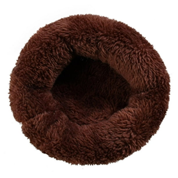 Colchoneta acogedora para pequeños animales, cálida, tipo casita de hámster, con cojín para mascotas, para uso interior y exterior. Marron oscuro