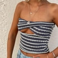 thumbnail image 2 of DPTALR Femmes Bande Poitrine Wrap Sans Manches Beau Dos Tricot Gilet Creux Tube Tops, 2 of 4