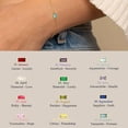thumbnail image 3 of 18K Gold Plated Birthstone Bracelet for Women 12 Month Color CZ Beaded Stretch Bracelet Stackable Jewelry Gift, 3 of 6