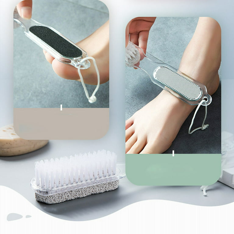 4 in 1 Foot Wand Foot Care Tool including Pumice Stone Nail Brush Foot File  Callus Reducer 