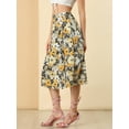 thumbnail image 5 of INSPIRE CHIC Women's High Waisted Split Hem A-Line Floral Skirts, 5 of 5