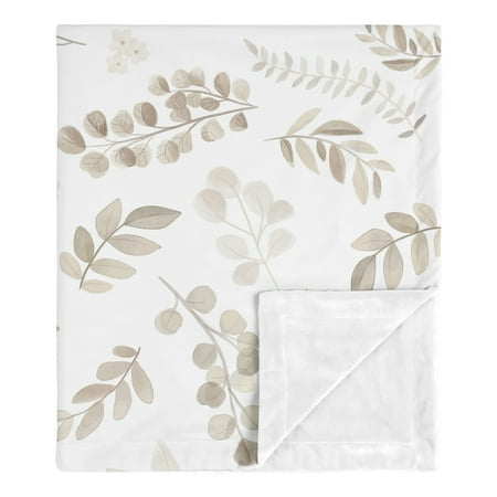 UPC: 0846480087946 | Botanical Leaf Linen Security Baby Blanket by Sweet Jojo Designs