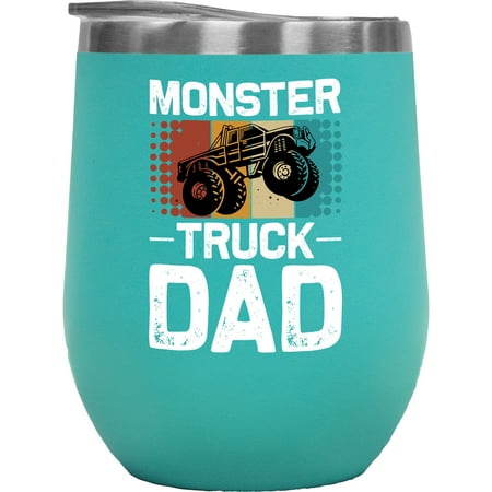 

Retro Vintage Monster Truck - Car Lover or Enthusiast Dad Themed Mint 12oz Wine Tumbler