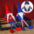 thumbnail image 5 of 2PCS Patriotic Gnome Couple 4th of July Tomte for American Independence Day Gift Handmade Memorial Day Elf Dwarf Scandinavian Nisse Folklore Household Ornaments Home Tiered Tray Decorations, 5 of 9