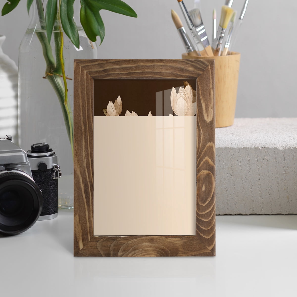 Asian Brocade II - Framed Print w/glass - Walnut