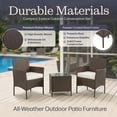 thumbnail image 4 of Lavish Home 3-Piece Outdoor Patio Furniture Set with Chairs and Table (Brown), 4 of 7
