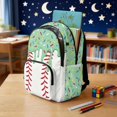 thumbnail image 3 of Yuyamidu Green Baseball Backpack 4 Piece Set for Girls Ages 6-12, Elementary Middle School Bookbag with Lunch Bag Pencil Case Water Bottle Bag Kids School Daypack, 3 of 7