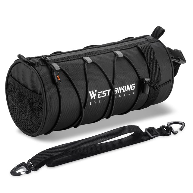 WEST BIKING Large Capacity Front Bike Handlebar Bag for Outdoor Cycling - Black Mountain Bike Storage Pouch for Essentials like Phone, Wallet, Tools, and More