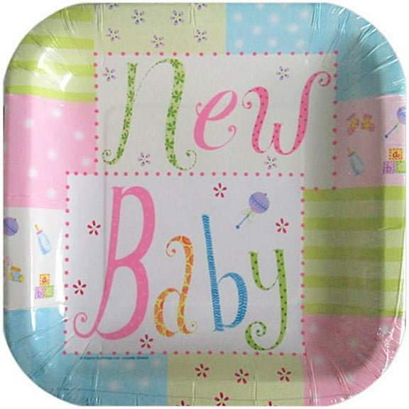 Baby Shower 'New Baby' Small Paper Plates (8ct)