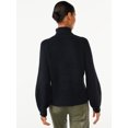 thumbnail image 5 of Scoop Women's Ribbed Oversized Turtleneck Sweater with Long Sleeves, Sizes XS-XXL, 5 of 5