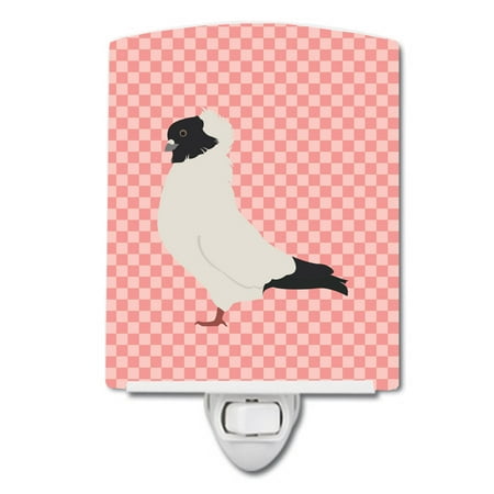 

Caroline s Treasures BB7952CNL Nun Pigeon Pink Check Ceramic Night Light 6x4x3 multicolor