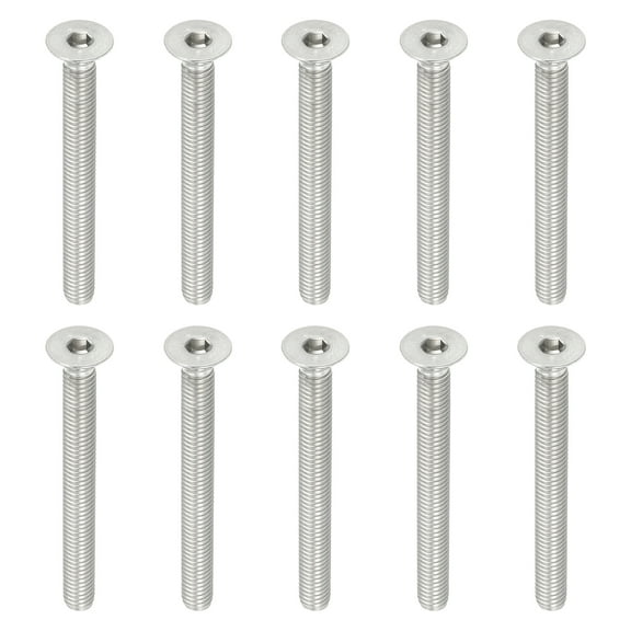 Uxcell M6 x 60mm Flat Head Socket Cap Screws, 10 Pack 304 Stainless Steel 18-8 Machine Screws