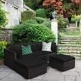 thumbnail image 3 of Gymax 5PCS Rattan Patio Conversation Set Outdoor Furniture Set w/ Black Cushions, 3 of 10