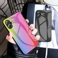 thumbnail image 5 of Allytech Gradient Case for iPhone 16 Plus, Slim Fit Lightweight Carbon Fiber Rugged Tempered Glass Back + Soft TPU Bumper Shockproof Drop Protection Stylish Cover Case - Dazzle, 5 of 10
