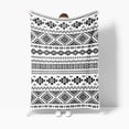 thumbnail image 4 of Aztec Blanket, Black and White Boho Native Tribal American Throws Blankets, Southwest Geometric Vintage Flannel Soft Blanket Cover for Couch Chair Bed Outdoor Travel Decor, 50X60IN, 4 of 5