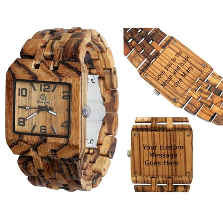 Mens watch-custom engraving-Personalized watch -Wooden watch-Wood watch-Wood engraving-Custom watch-Christmas gift-Wedding gift-Anniversary gift - Men's watch Style Omega III