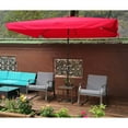 thumbnail image 4 of 10ftx6.5 Ft Patio Umbrella, Rectangular Outdoor Umbrella Sun Shade with Crank and Push Button Tilt, 45 Degrees Rotation Canopy Sunbathing Umbrella for Garden Backyard Pool Beach, Red, 4 of 5