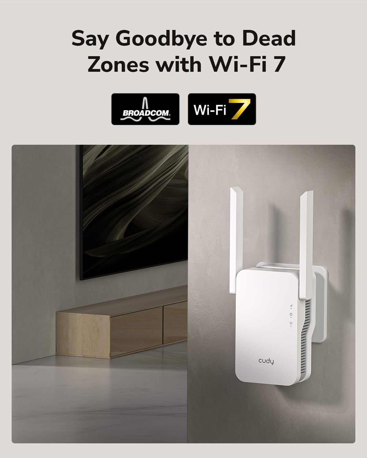 Cudy BE3600 Dual Band Wi-Fi 7 Repeater Signal Booster with Gigabit Ethernet Port, Access Point, APP Setup, Cudy Mesh and APP Support, RE3600