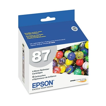 Epson T087020 (87) UltraChrome Hi-Gloss 2 Gloss Optimizer, Clear, 4/PK