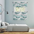 thumbnail image 5 of Teal Ombre Kitchen Curtains Sets for Windows 36 Inch Length, Modern Geometric Moire Abstract Art Rod Pocket Window Treatments Tier Curtains and Valances Set for Bedroom/Bathroom, 5 of 8