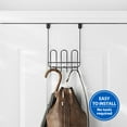 thumbnail image 2 of Mainstays Over-the-Door 3-Hook Rack, No Drilling, Black, 2 of 8