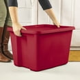 thumbnail image 6 of Sterilite 18 Gallon Tote, Plastic Christmas Storage Bin with Snap-on Lid, Ideal for Holiday Linens, Décor, Keepsakes and More, Red, 6 of 13