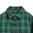 thumbnail image 2 of YUANxueke Girls Boys Button Down Coat, Long Sleeve Plaid Collared Shirts, Casual Fashion Workout Streetwear Jackets, 2 of 6