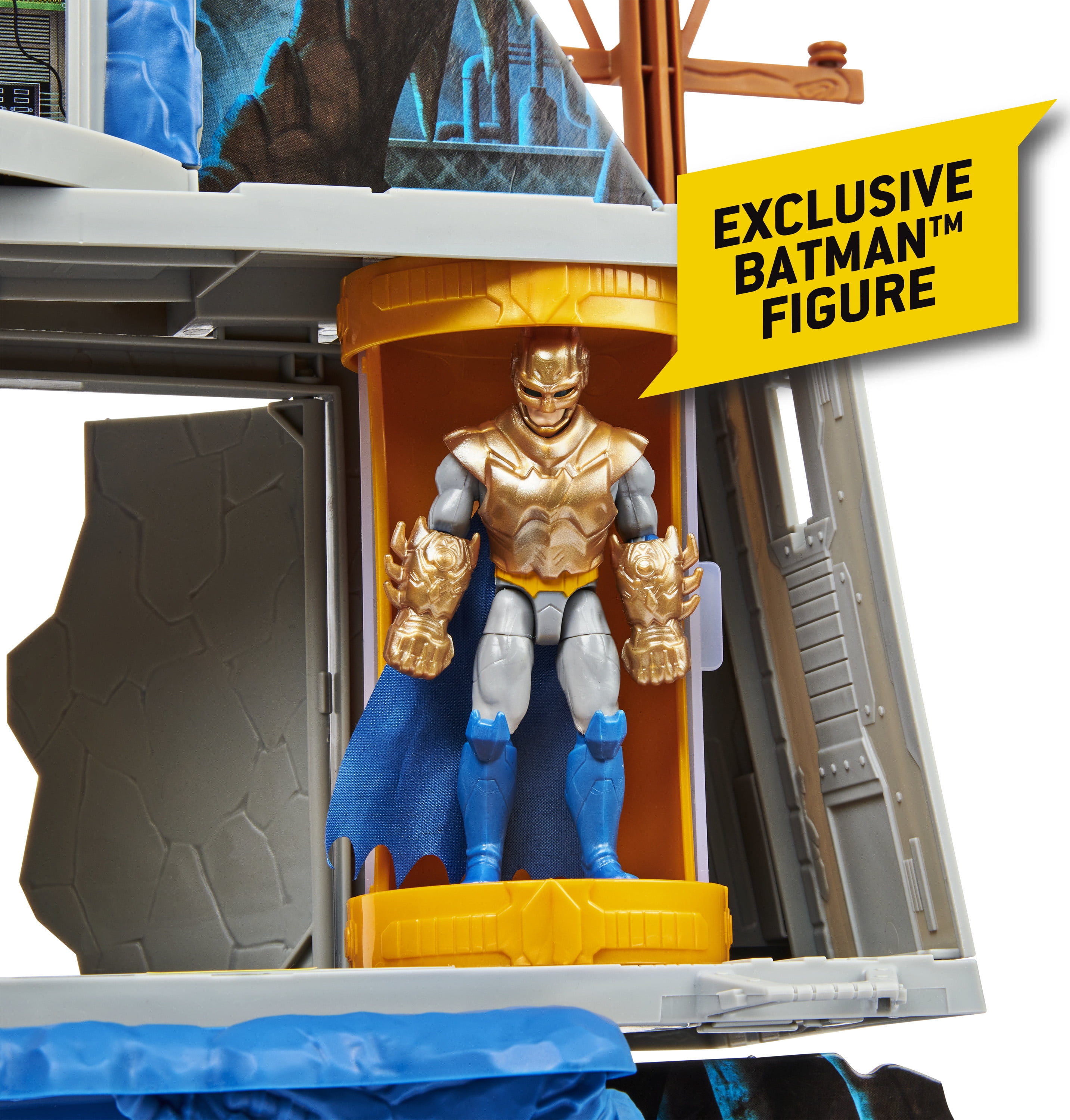 Batman 3-in-1 Batcave Playset with Exclusive 4-inch Batman Action Figure  and Battle Armor 