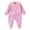 A-Pink75, variant on Infant Boys Cotton Romper Long Sleeve Solid Front Opening Footed Bodysuit Cozy Snap Closure For Crawling Jumpsuit,Size 0-12M