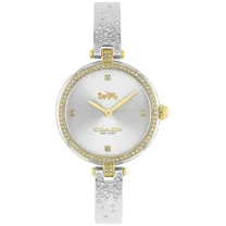 Coach Park 14503652 Silver Dial Gold Case Silver Bangle Bracelet 30MM Womens Watch