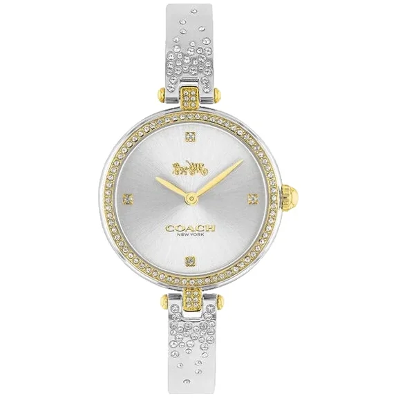 Coach Park 14503652 Silver Dial Gold Case Silver Bangle Bracelet 30MM Womens Watch