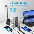 thumbnail image 2 of Bloque cargador USB C, 285 W, estación de carga de 8 puertos, color plateado, 2 of 7