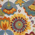 thumbnail image 3 of HomeRoots 479417 9 x 12 ft. Floral Non Skid Indoor & Outdoor Rectangle Area Rug, White, Yellow & Blue, 3 of 5