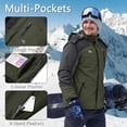 thumbnail image 7 of TACVASEN Men's Winter Waterproof Ski Jackets with Hooded Windproof Fleece Warm Snow Coat with Multi-Pockets For Hiking and Snowboarding ,Army Green,S, 7 of 7