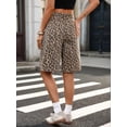 thumbnail image 4 of Women's Denim Wide Leg Leopard Print Jorts Cheetah Pants Jeans Shorts for Daily Wear Leopard Print M, 4 of 10