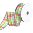 thumbnail image 3 of Spring Bertie Plaid Wired Ribbon, 1-1/2-inch, 10-yard, Aqua, 3 of 3