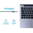 thumbnail image 5 of Monoprice SlimRun Cat6A Ethernet Patch Cable - Network Internet Cord - RJ45, Stranded, UTP, Pure Bare Copper Wire, 30AWG, 2ft, Green, 10-Pack, 5 of 6