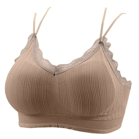 

Akiihool Everyday Bras Plus Size Women s Front Closure Posture Wireless Back Support Full Coverage Bra (Khaki One Size)