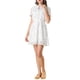 thumbnail image 2 of Vestido de camisa floral de manga corta con cuello vuelto para mujer INSPIRE CHIC L Blanco, 2 of 5