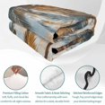 thumbnail image 4 of King Quilt Set 96''x106'', Navy Blue Brown Palm Tree Lightweight Summer Bedspread Coverlet Set with 2 Pillow Shams, Tropical Leaves Vintage Breathable All Season Quilt Bedding for Bedroom/Guest Room, 4 of 9