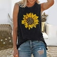thumbnail image 2 of JINMGG Tank Tops for Women under $5,Womens Tank Tops Casual Loose Fit Plus Size Sunflower Printed Tee Shirts Black M, 2 of 6